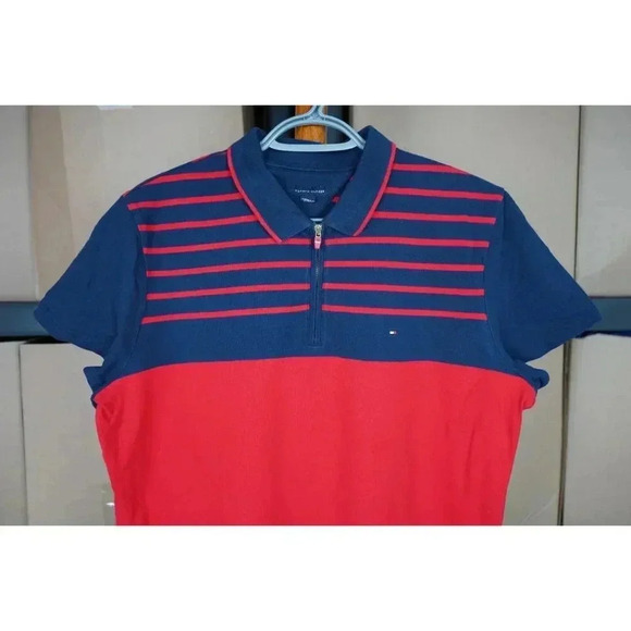 Tommy Hilfiger Red 1/4 Zip Polo Women's XL #408 - Picture 3 of 5